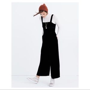 Madewell Crushed Velvet Wide Leg Jumpsuit